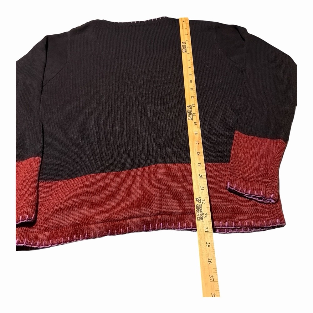 Vintage 90s Arriviste Size M Fall Harvest Cardigan 3D Embroidered Pumpkin Ramie - Picture 8 of 8